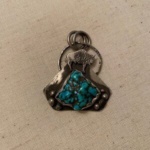 Sterling silver and Kingman turquoise pendant